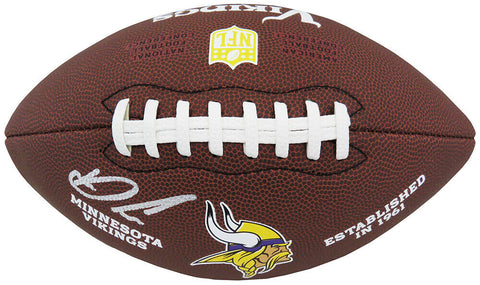 Dalvin Cook Signed Minnesota Vikings Wilson Brown Logo Football - (SCHWARTZ COA)