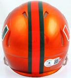 Reggie Wayne Autographed Miami Hurricanes Flash Speed Mini Helmet-Beckett W Holo