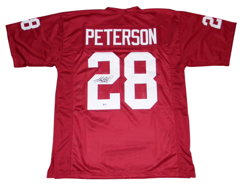 ADRIAN PETERSON SIGNED AUTOGRAPHED OKLAHOMA SOONERS #28 JERSEY BECKETT