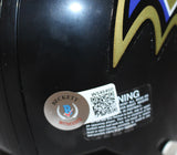Ray Lewis Autographed Baltimore Ravens VSR4 Mini Helmet HOF Beckett 36493