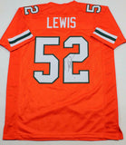 Ray Lewis Autographed Orange College Style Jersey - Beckett Auth *2