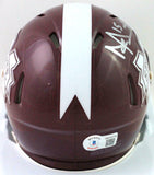 Dak Prescott Signed Mississippi State Speed Maroon Mask Mini Helmet- Beckett W