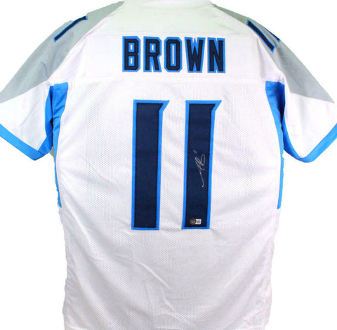 AJ Brown Autographed White Pro Style Jersey- Beckett W *Silver *R1