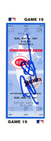 Deion Sanders Signed Cincinnati Reds 5/18/1997 vs Padres Ticket BAS 37239