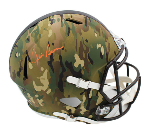 Jim Brown Signed Cleveland Browns Speed Full Size Camo NFL Helmet