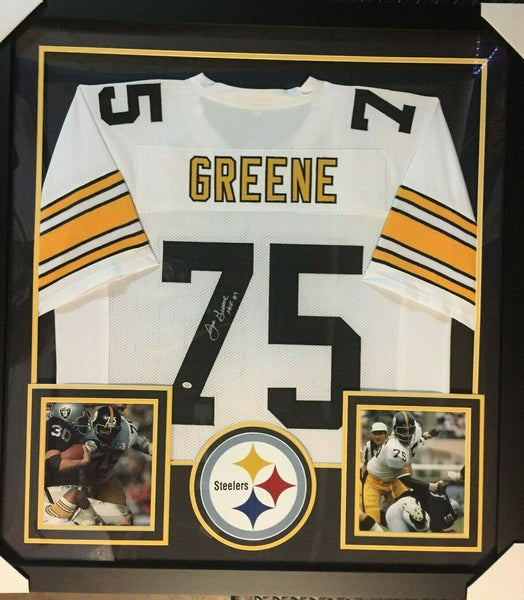 Mean Joe Greene Signed s 36"x39" Framed Pittsburgh Steelers Jersey / 10xPro Bowl