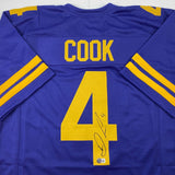 Autographed/Signed Dalvin Cook #4 Minnesota Color Rush Jersey Beckett BAS COA