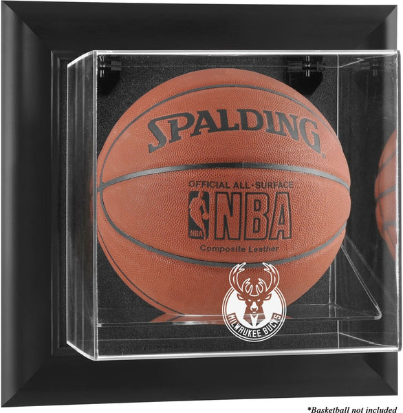Milwaukee Bucks Black Framed Wall-Mounted Team Logo Basketball Display Case
