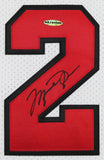 Bulls Michael Jordan Authentic Signed White Framed Jersey BAS #AA03315