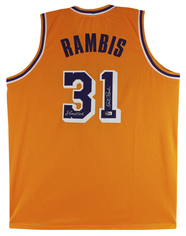 Kurt Rambis "Showtime" Authentic Signed Yellow Pro Style Jersey BAS Witnessed