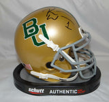 Kendall Wright Autographed Baylor Bears Gold Schutt Mini Helmet- JSA W Auth