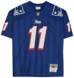 Frmd Drew Bledsoe New England Patriots Signed Blue M&N Legacy Replica Jersey