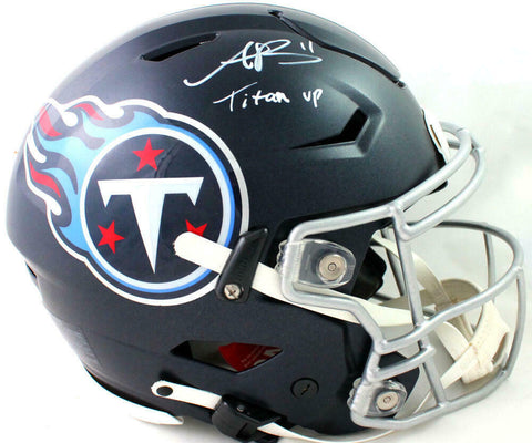 AJ Brown Signed Titans F/S SpeedFlex Authentic Helmet w/Insc - Beckett W Auth