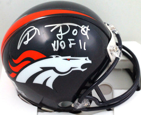 Shannon Sharpe Autographed Denver Broncos Mini Helmet w/ HOF- Beckett W* Silver