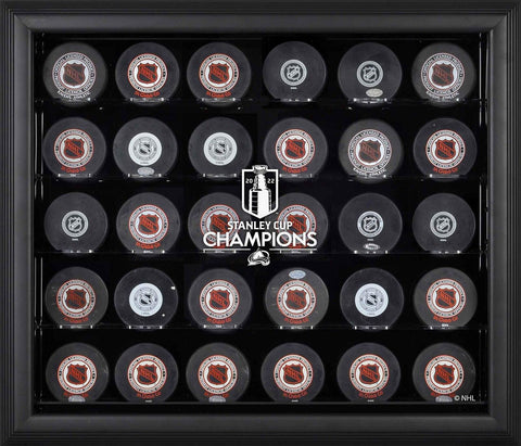 Avalanche 2022 Stanley Cup Champions Black FRMD 30-Puck Logo Display Case
