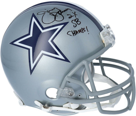 Jimmy Johnson Dallas Cowboys Signed Authentic Helmet & "2X SB CHAMP" Insc