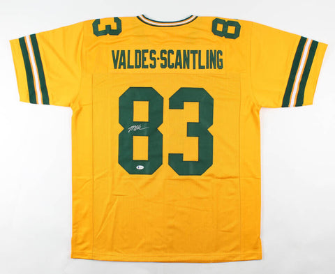 Marquez Valdes-Scantling Signed Green Bay Packers Throwback Jersey (Beckett COA)