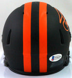 Jarvis Landry Autographed Browns Eclipse Speed Mini Helmet- Beckett W *Orange