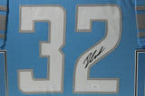 D'ANDRE SWIFT (Lions blue SKYLINE) Signed Autographed Framed Jersey JSA