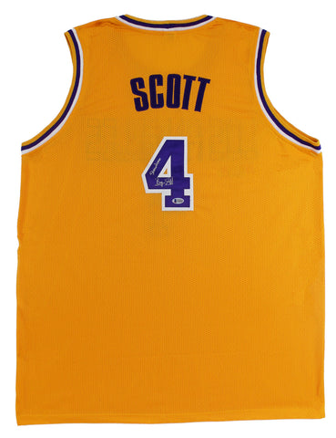 Byron Scott "Showtime" Authentic Signed Yellow Pro Style Jersey BAS Witnessed
