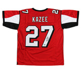 Damontae Kazee Signed Atlanta Custom Red Jersey