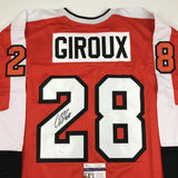 Autographed/Signed CLAUDE GIROUX Philadelphia Orange Hockey Jersey JSA COA Auto