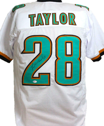 Fred Taylor Autographed White Pro Style Jersey - Beckett W *Silver