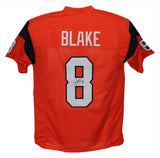 Jeff Blake Autographed/Signed Pro Style Orange XL Jersey Beckett 35989