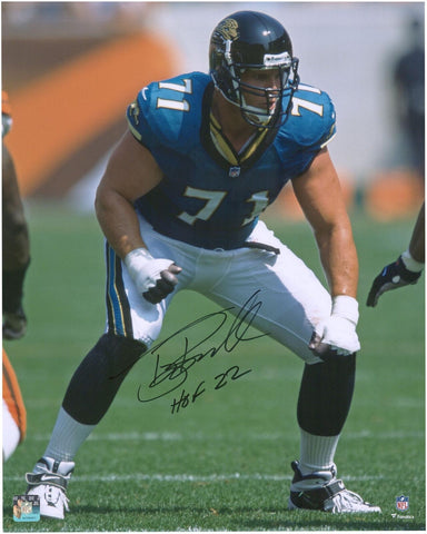 Tony Boselli Jacksonville Jaguars Signed 16x20 Vertical Teal On Line Photo w/Ins