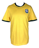 Pele Signed Yellow Brazil Soccer Jersey BAS Holo & PSA COA
