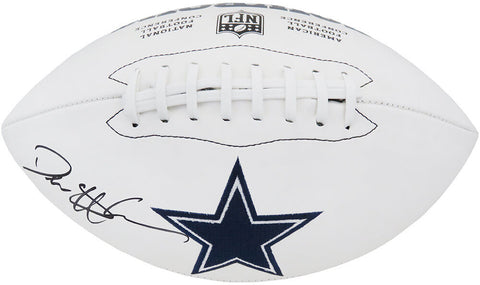 Deion Sanders Signed Dallas Cowboys Wilson White Logo NFL Football -SCHWARTZ COA