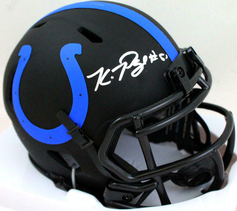 Kwity Paye Autographed Colts Eclipse Speed Mini Helmet-Beckett W Hologram *Silve