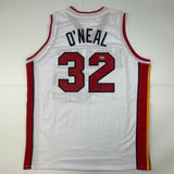 Autographed/Signed Shaquille Shaq O'Neal Miami Heat White Jersey Beckett BAS COA