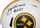 Joe Greene Autographed Pittsburgh Steelers Lunar Mini Helmet Beckett 38881