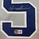 Framed Autographed/Signed Hideki Matsui 33x42 New York Grey Jersey BAS COA
