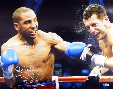 Andre Ward Authentic Autographed Signed 16x20 Photo With Stats Beckett V61298