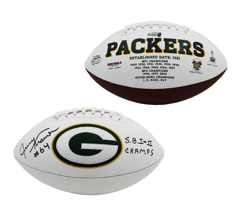 Jerry Kramer Signed Green Bay Packers Embroidered NFL Football w- SB I & II Insc