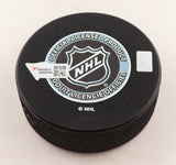 Martin Brodeur Signed 1990 NHL Draft Logo Hockey Puck (Fanatics Hologram) Devils