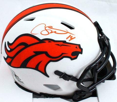 Courtland Sutton Autographed Broncos Lunar Speed Mini Helmet-Beckett W Hologram