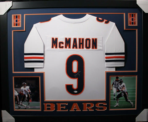 JIM MCMAHON (Bears white SKYLINE) Signed Autographed Framed Jersey Beckett