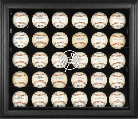 New York Yankees Logo Black Framed 30-Ball Display Case - Fanatics