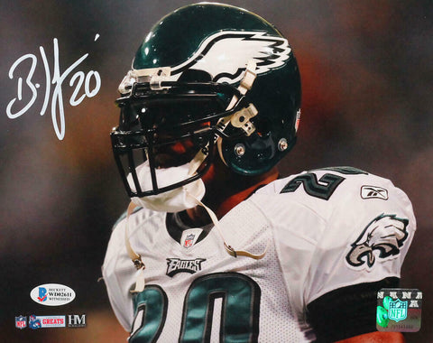 Brian Dawkins Autographed Eagles 8x10 White Jersey Photo - Beckett W Auth *White