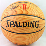 John Wall Autographed Spalding Wood Grain Basketball w/ Rockets Logo - Beckett W