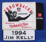 Bills Jim Kelly "HOF 02" Signed Blue 1994 Throwback M&N Jersey BAS #BG90719