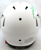 Miles Sanders Autographed Eagles F/S Lunar Authentic Speed Helmet- JSA W *Green