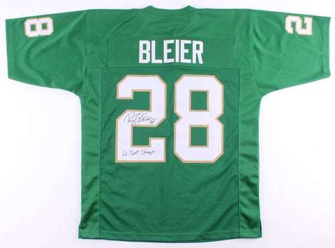 Rocky Bleier Signed Notre Dame Fighting Irish Jersey Inscribed "'66 Natl Champs"