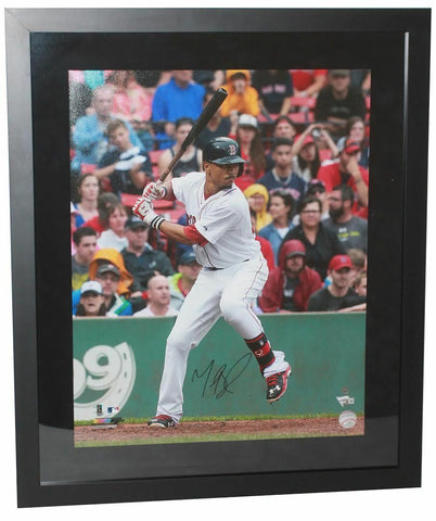MOOKIE BETTS Autographed Red Sox "HR Swing" 16" x 20" Framed Photograph FANATICS