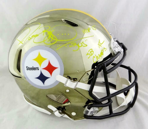 Jerome Bettis Signed Steelers F/S Chrome Authentic Helmet w/3 Insc - BA W Auth