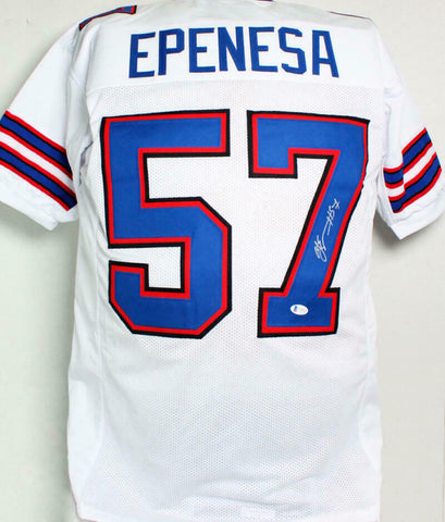 AJ Epenesa Autographed White Pro Style Jersey - Beckett W Auth *7