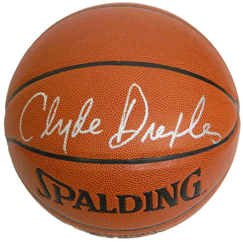 Clyde Drexler Signed Spalding NBA Indoor/Outdoor Basketball